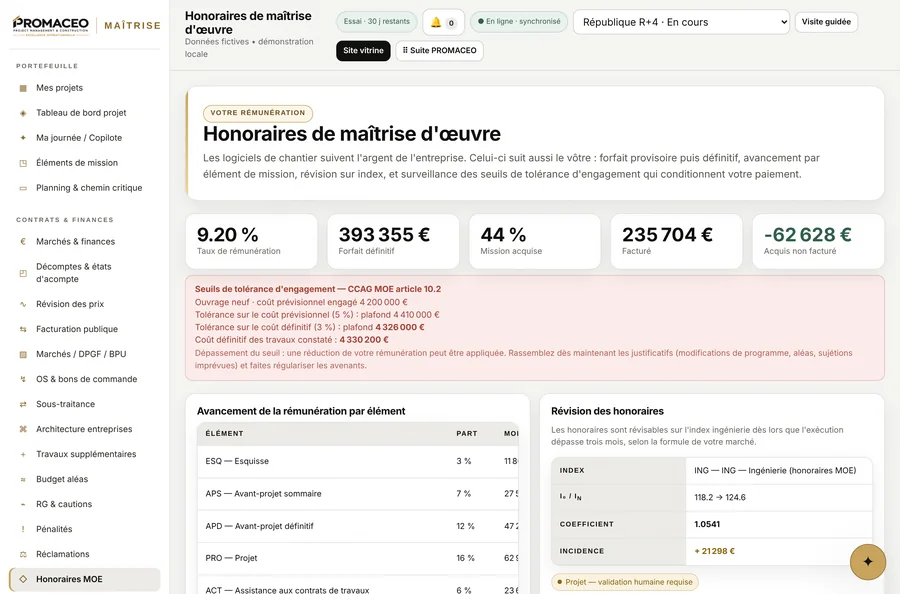 PROMACEO Maîtrise — Votre rémunération, par élément de mission