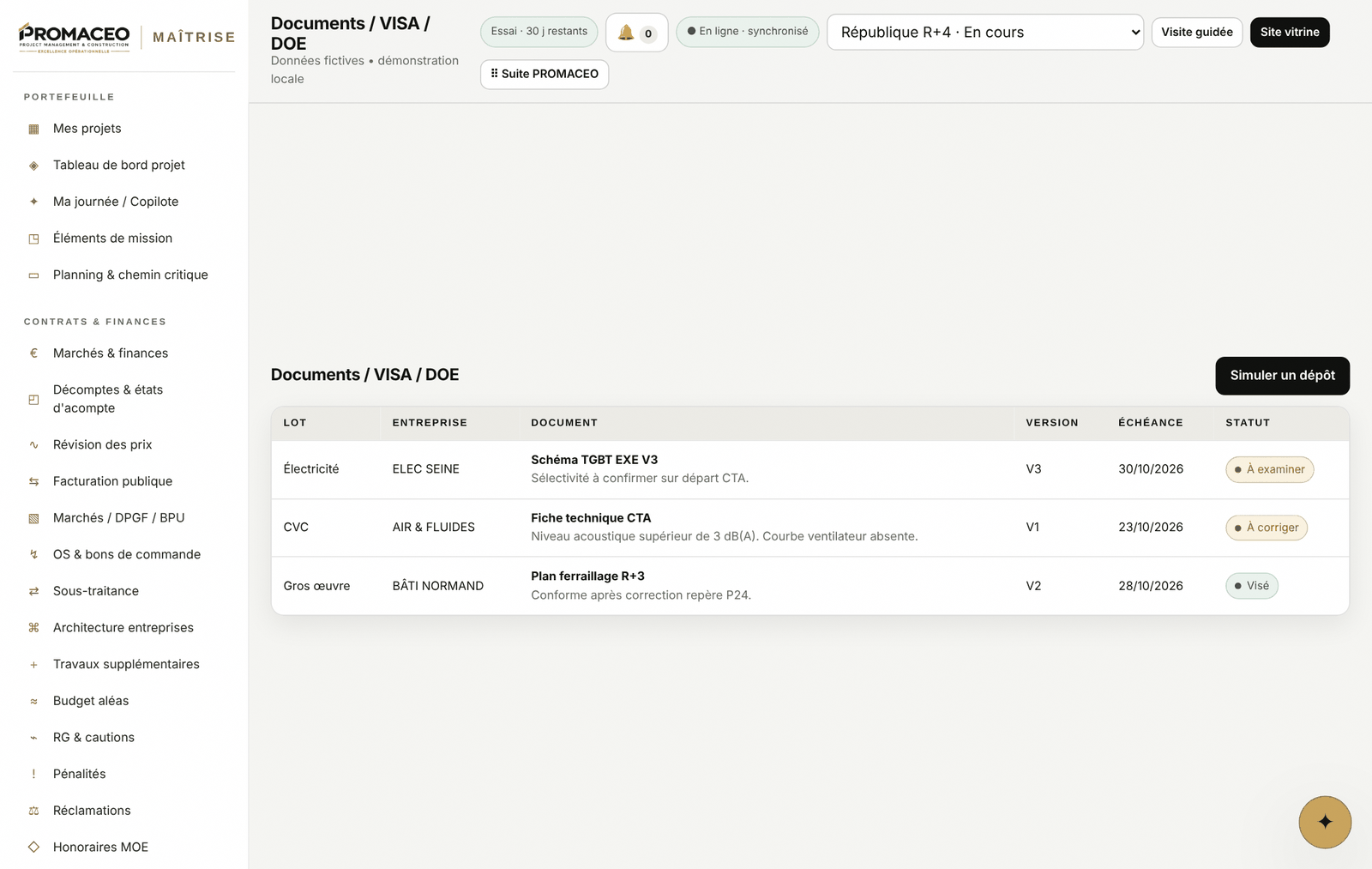 Documents, VISA et DOE